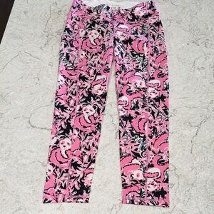 Lilly Pulitzer Pink Black Hanging with my Boo leggings